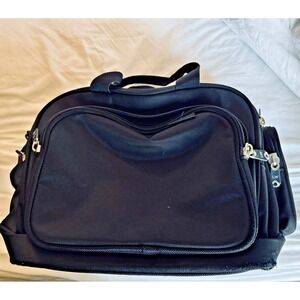 Luggage Works LW Black Ballistic Nylon Flight Crew Bag Pilot Overnight w Strap